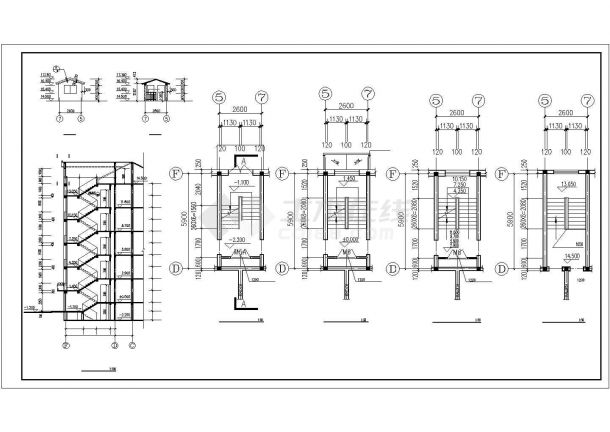 某5层公寓住宅楼建筑设计CAD施工图（含地下室设计）-图二