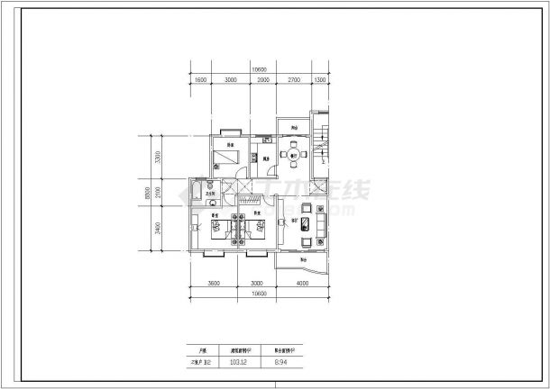100至180平方米的户型公寓楼全套施工设计cad图纸-图二