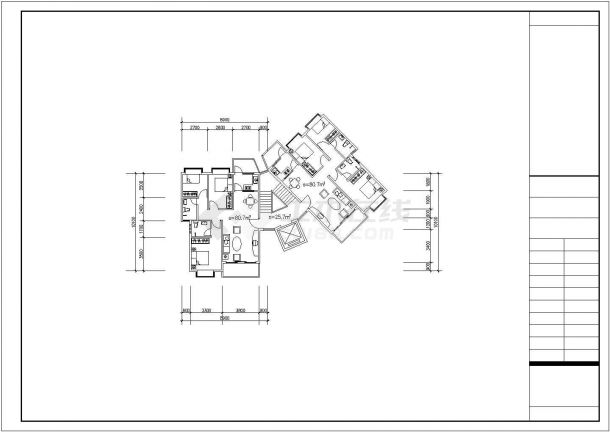 经典多层住宅楼户型设计cad平面方案图图集（甲级院设计）-图二
