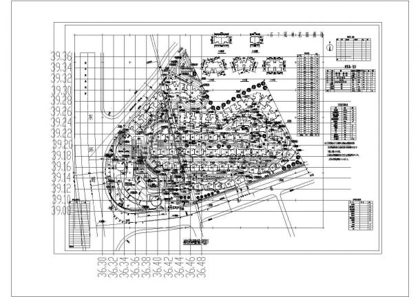 某高品质花园住宅小区景观规划设计cad总平面施工图（含技术经济指标）-图一