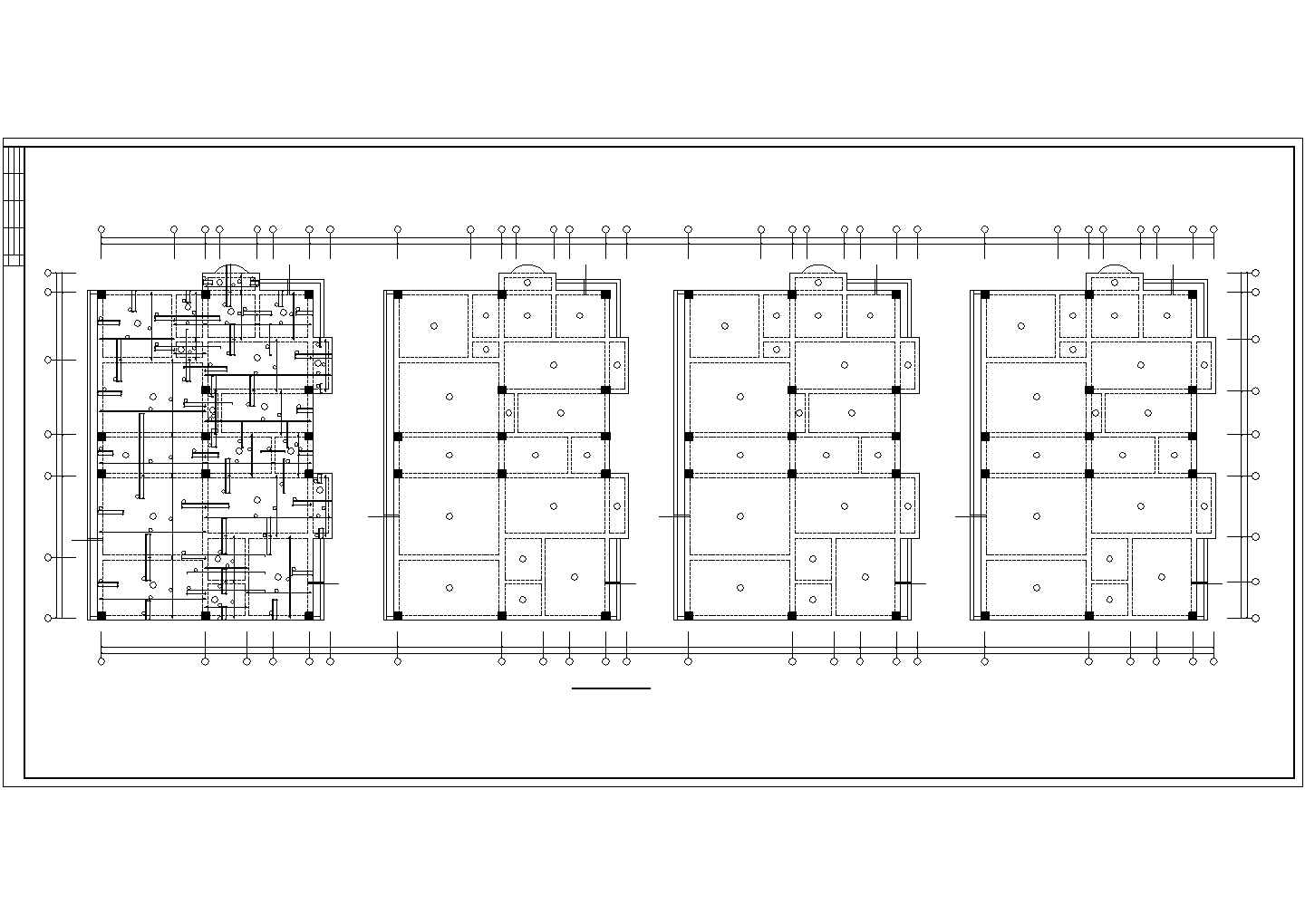 某沿街公建全套框架结构建筑设计施工CAD图纸