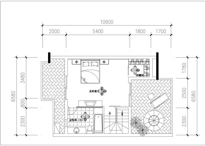 某蝶舞飞扬户型-复式住宅室内装修设计cad详细施工图_图1
