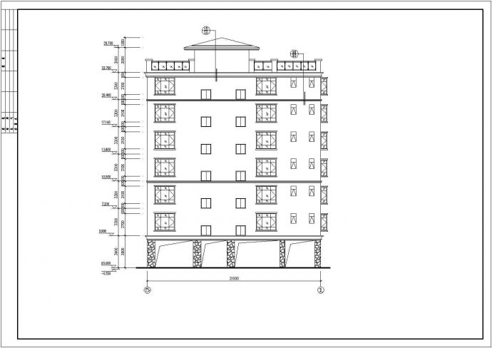 某七层框架住宅楼建筑设计施工CAD图纸_图1