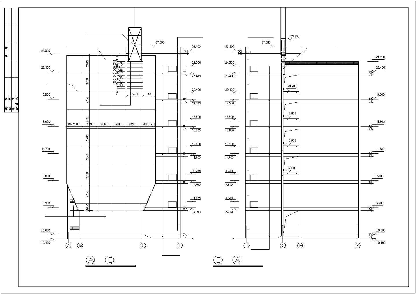 某教学楼建筑结构设计施工CAD图纸
