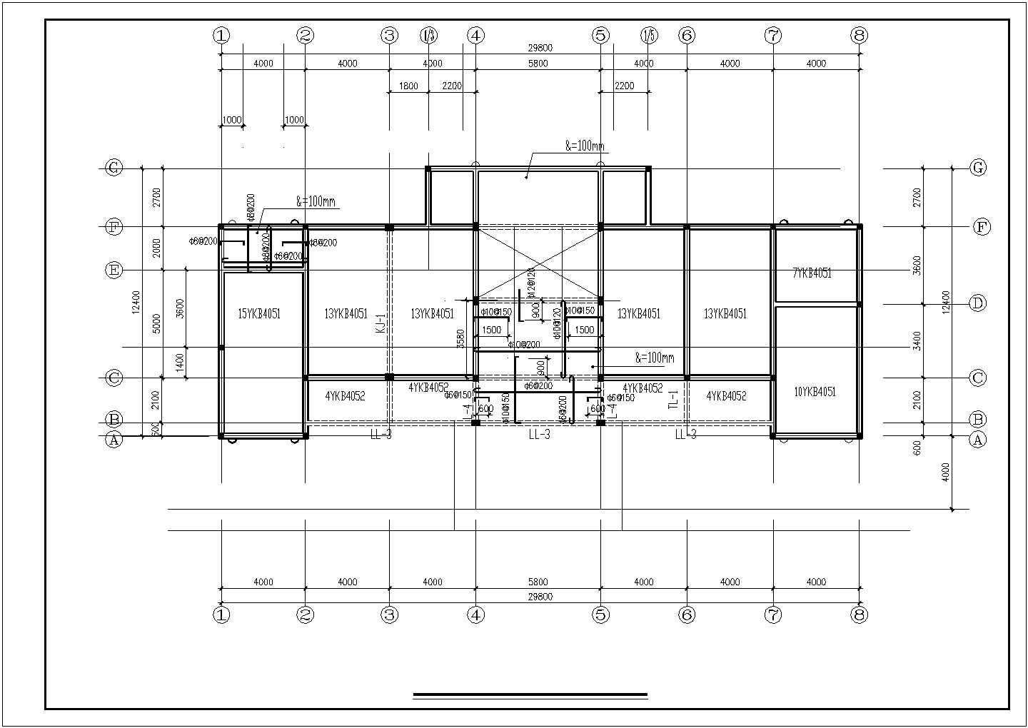 某三层办公室框架结构建筑设计施工CAD图纸