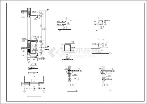 某三层乡镇商业住宅结构建筑设计施工CAD图纸-图二