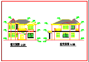 小别墅建筑设计CAD施工全图（带效果图）