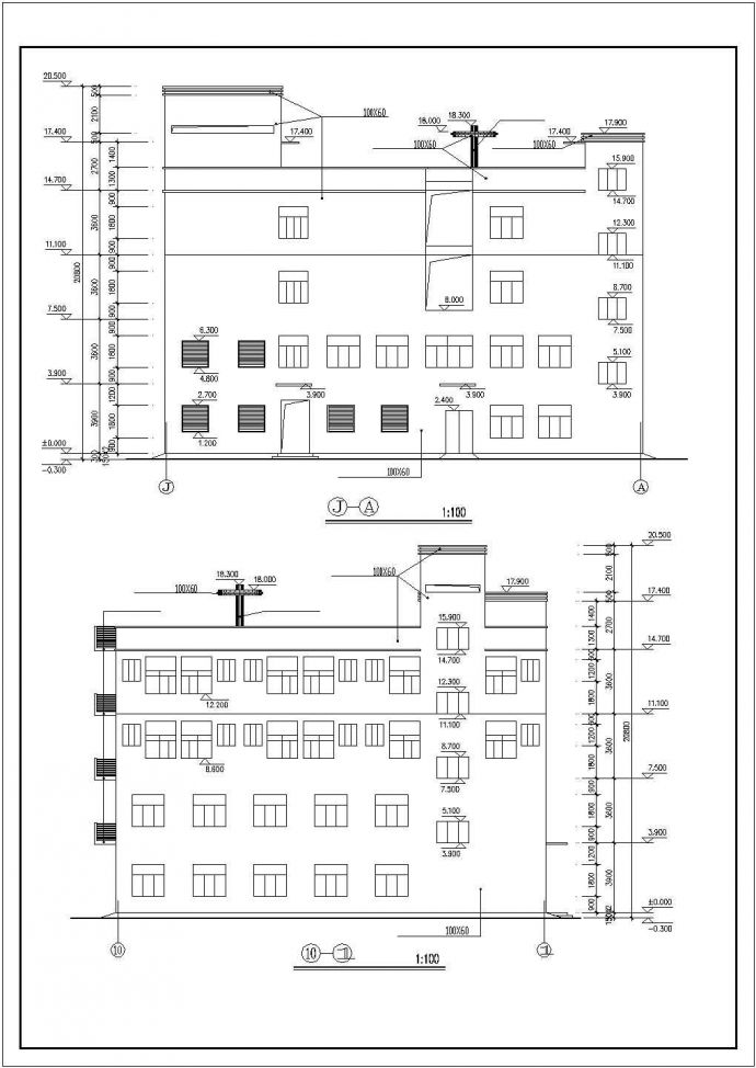 某框架结构行政楼建筑设计施工CAD图纸_图1