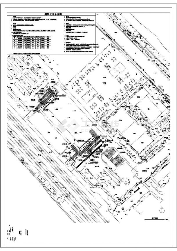 风雨连廊及非机动车棚建筑设计CAD图-图一