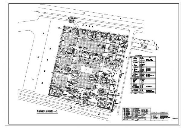 某市小区工程总平面布置CAD规划详图-图一
