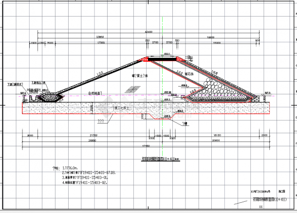 某地国电公司干式贮灰场初期坝体结构图纸-图二
