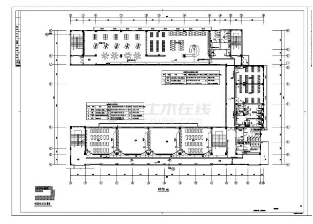 某综合楼行政图书楼与教学楼工程布置CAD详图-图一