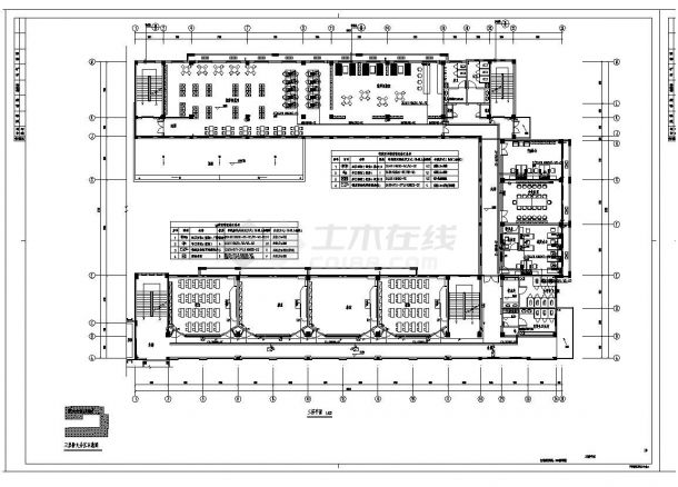 某综合楼行政图书楼与教学楼工程布置CAD详图-图二