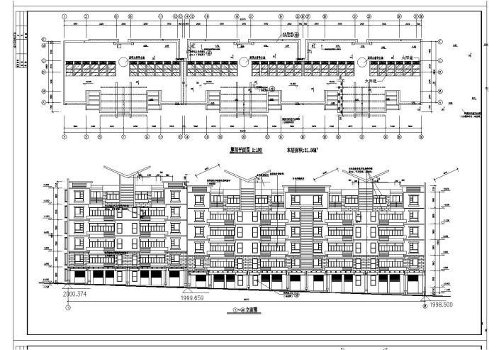 某底层商铺住宅楼建筑工程布置CAD详图_图1