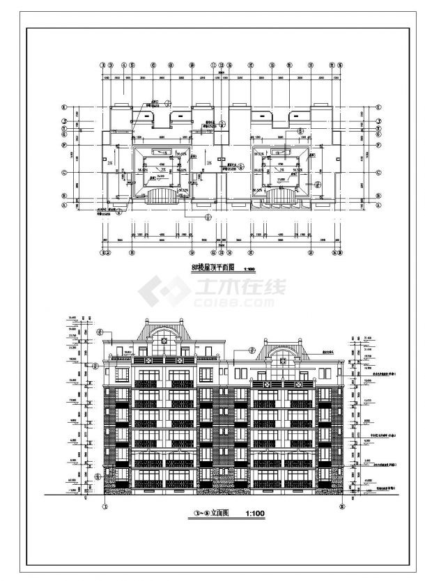 某东方塞纳住宅建筑施工图CAD规划详图-图二