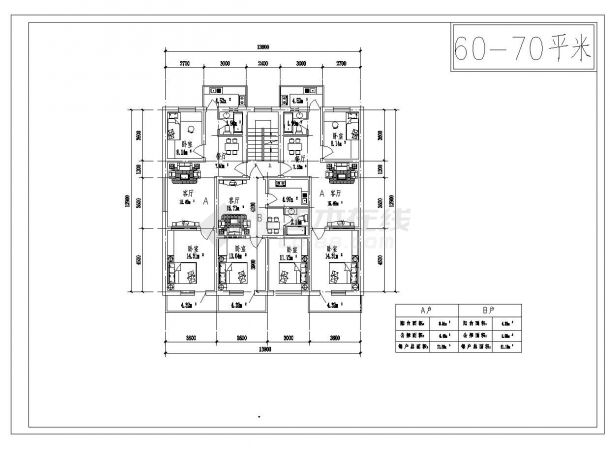 某市多层住宅楼布置户型图CAD详图-图二
