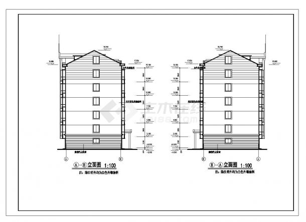 某城市多层住宅楼建筑工程布置CAD详图-图二