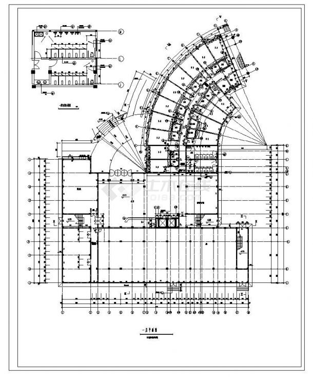 某城市酒店建筑工程布置全套设计图CAD详图-图一