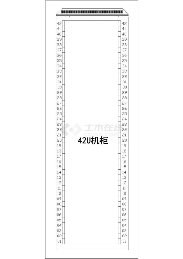 42U机柜安装结构CAD图-图一
