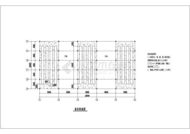 [施工图]连栋薄膜大棚钢结构CAD建筑设计施工图-图一