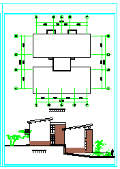 某联排别墅建筑设计平立面图纸_图1