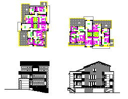 某地三层别墅建筑施工cad设计图纸_图1