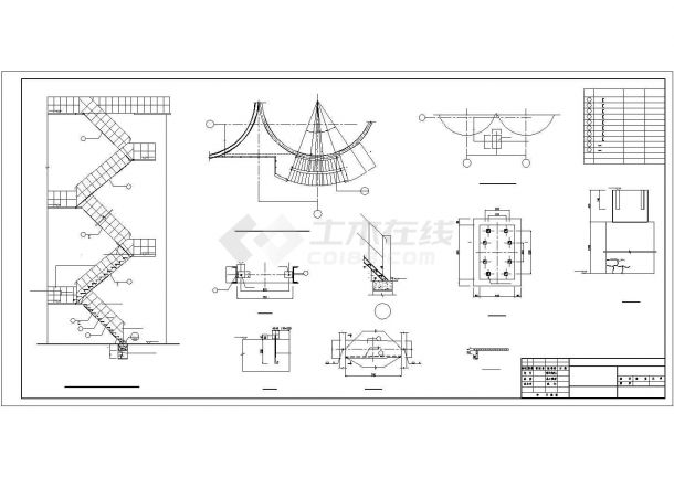 某城市单位水泥厂双仓结构设计施工CAD图纸-图一