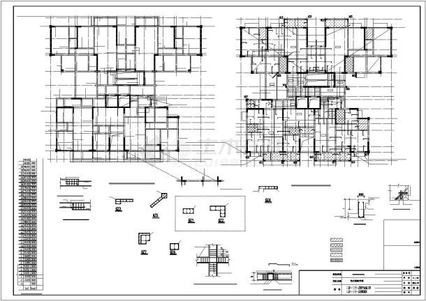 某地上33层剪力墙结构商住楼建筑结构设计施工CAD图纸-图一