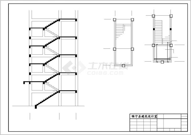 某三栋地上6层框架结构安置楼房建筑结构设计施工CAD图纸-图二