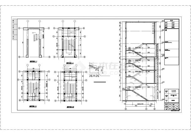 某地上六层框架抗震墙结构住宅楼建筑结构设计施工CAD图纸-图二