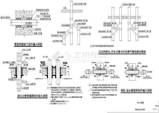 [广西]十三层学生公寓楼给排水图纸-图一