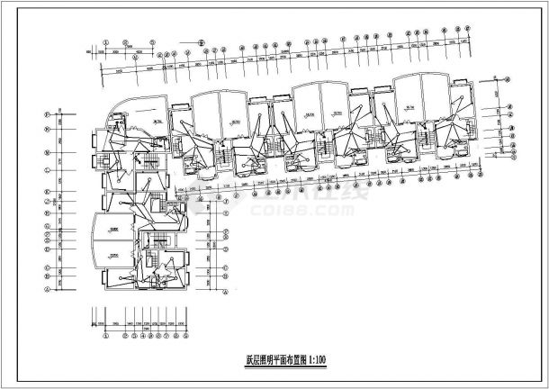 某高级公寓宿舍楼室内电气设计cad图纸-图二