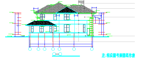 精致的两层别墅建筑施工设计图-图一