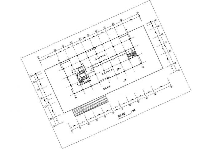 高层写字楼建筑设计施工cad图（含地下室）_图1