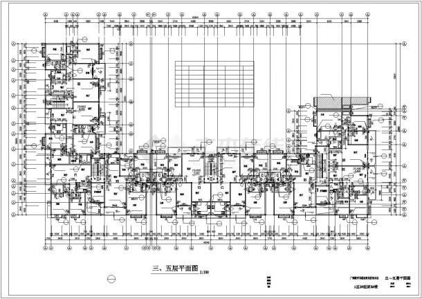 徐州市昌锦花园小区6层L型砖混结构住宅楼平面设计CAD图纸（含架空层）-图二