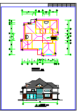 大单体别墅建筑设计施工CAD图-图二