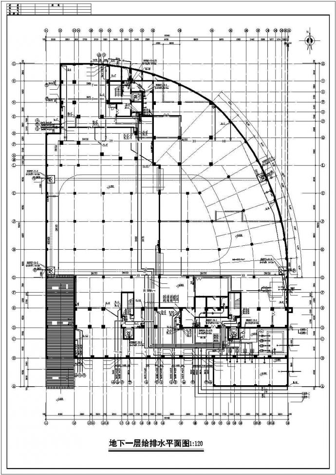 高层住宅楼的给排水设计施工CAD图_图1