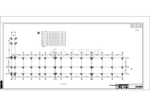 某地上三层框架结构倒班宿舍楼建筑设计施工CAD图纸-图二
