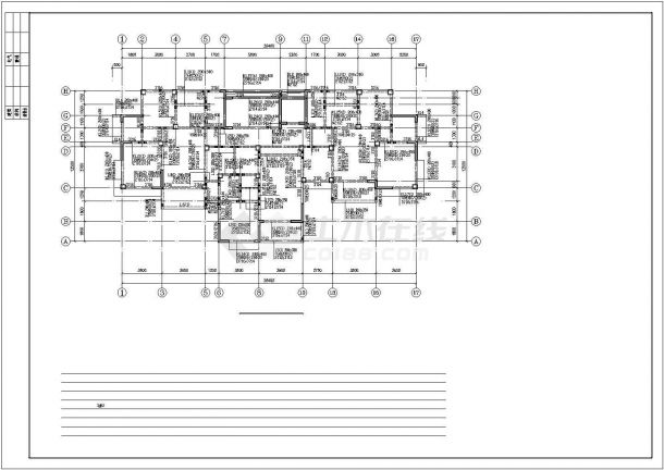 某11层框架剪力墙小高层住宅建筑设计施工CAD图纸-图二
