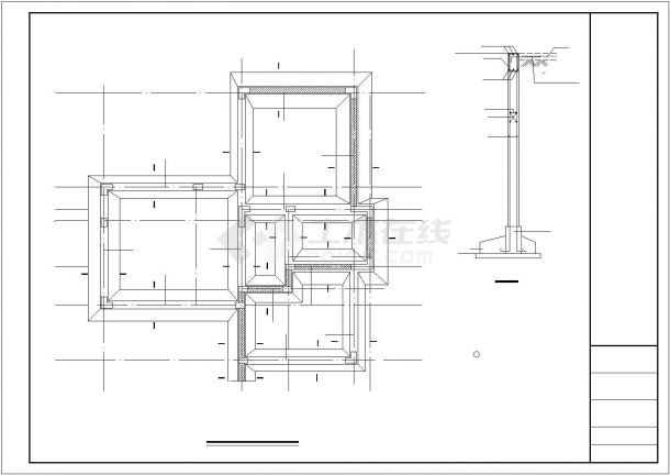 某二层框架坡屋顶住宅建筑设计施工CAD图纸-图二