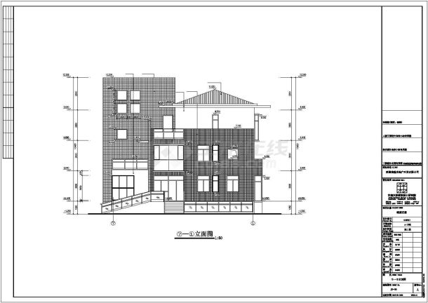 南通市新盛花园小区600平米3层砖混结构单体别墅建筑设计CAD图纸-图一