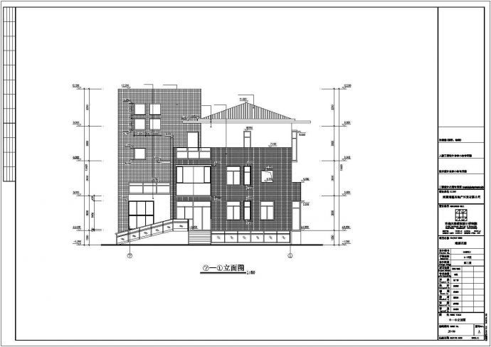 南通市新盛花园小区600平米3层砖混结构单体别墅建筑设计CAD图纸_图1