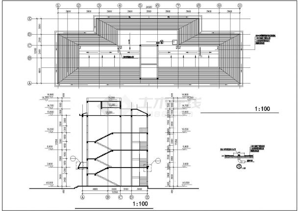 1550平米4层砖混结构公寓楼建筑设计CAD施工图-图二