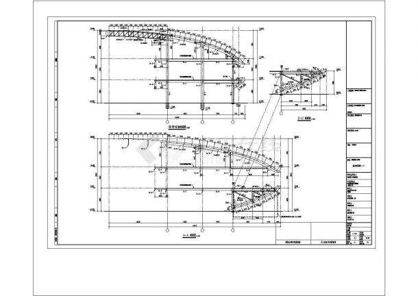 [施工图]三层钢框架结构国际游艇会展中心结构CAD建筑设计施工图-图二