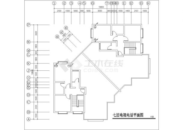 西宁市光阳花园小区6层住宅楼全套电气系统设计CAD图纸-图一