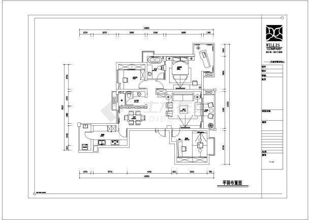 某现代简约风格三室两厅平层公寓房（130平方米）室内装修设计cad全套施工图（含实景图，含设计说明）-图一