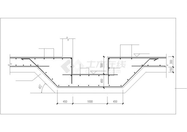 徐州市某星级大酒店内部单层框架结构水泵房全套结构设计CAD图纸-图一