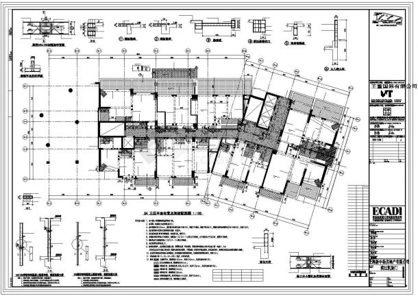 镇江市建设西路某23层剪力墙结构公寓式办公楼结构设计CAD图纸-图一