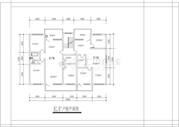 120至140平米的户型住宅楼全套施工设计cad图纸-图一