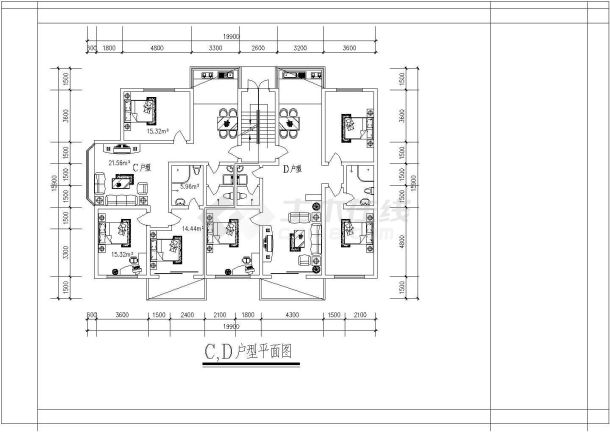 120至140平米的户型住宅楼全套施工设计cad图纸-图二